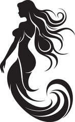 Neptunes Nymph Vector Mermaid Icon Beauty Luminous Leviathan Elegant Mermaid Vector Logo