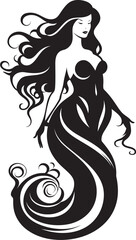 Sapphire Sylph Graceful Mermaid Vector Design Enchanted Euphony Vector Mermaid Logo Harmony