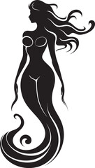 Sapphire Sonata Vector Mermaid Logo Beauty Cerulean Crescendo Mermaid Vector Design Radiance