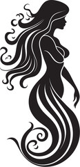 Luminescent Lure Vector Logo Featuring a Beautiful Mermaid Nautical Nymph Mermaid Vector Logo in Vector Charm
