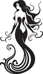 Tranquil Tidal Temptress Vector Mermaid Logo Splendor Sapphire Siren Vector Logo with Enchanting Mermaid