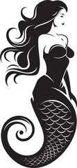 Aqua Aria Vector Logo Emanating Mermaid Elegance Undersea Enigma Mermaid Vector Logo Rapture - obrazy, fototapety, plakaty