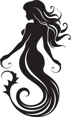 Aquatic Allure Vector Mermaid Logo Whimsical Waters Mermaid Emblem Design