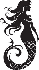 Cerulean Crescendo Vector Logo with Mermaid Radiance Nautical Nymph Mermaid Vector Logo Enchantment