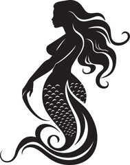 Nautical Nymph Mermaid Vector Logo Enchantment Sapphire Sylph Vector Mermaid Logo in Oceanic Bliss