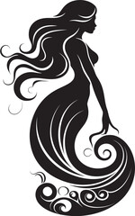 Oceanic Opulence Mermaid Vector Logo Symphony Tranquil Tides Vector Logo Featuring a Beautiful Mermaid