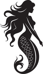 Poseidons Palette Vector Logo with Beautiful Mermaid Oceanic Opulence Mermaid Vector Logo Symphony