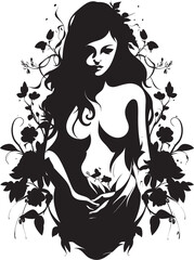 Witchy Ivy Blossom Floral Vector Icon Floral Fantasy Witchcraft Beautiful Witch Emblem