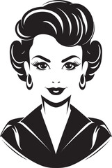 Professional Poise Beautiful Woman Mascot Design Corporate Charm Working Woman Emblem