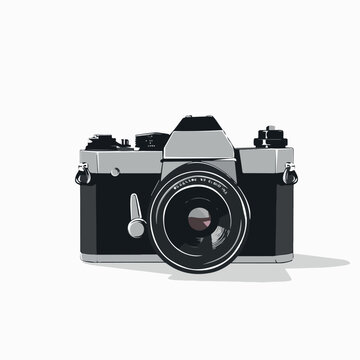 recommend clip art: Foto camera in cartoon, doodle style. Image for t-shirt, web, mobile apps and ui. Isolated 2d vector illustration in logo, icon, sketch style, Eps 10. AI Generative