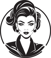 Professional Poise Beautiful Woman Mascot Design Corporate Charm Working Woman Emblem