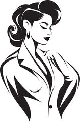 Career Chic Working Woman Vector Icon Executive Elegance Beautiful Woman Mascot