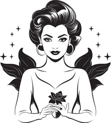 Corporate Queen Working Woman Symbol Professional Femme Mascot Logo of a Woman