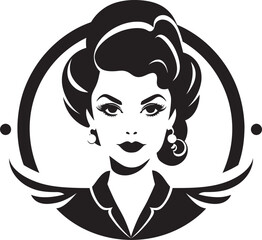 Corporate Confidence Working Woman Emblem Career Queen Mascot Logo with a Woman