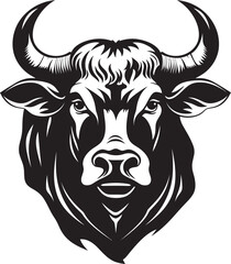 Dynamic Doodle Bull Vector Logo Illustration Bullish Buddy Cartoon Bull Icon Emblem