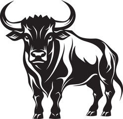 Bullish Buddy Cartoon Bull Icon Design Dynamic Doodle Bull Vector Logo Illustration