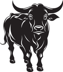 Bullish Buddy Full Body Cartoon Symbol Bold Boisterous Full bodied Bull Icon Design