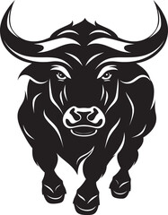 Bubbly Bull Buddy Full Body Cartoon Illustration Mighty Mooer Bull Icon Design