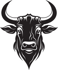 Naklejka premium Joyful Jumper Cartoon Bull Logo Emblem Dynamic Doodle Full Body Vector Illustration