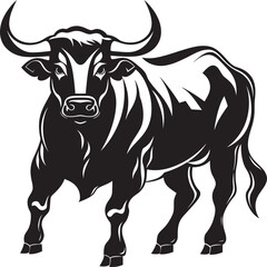 Cartoon Cheerleader Bull Icon Design Joyful Jumper Full bodied Bull Vector Emblem