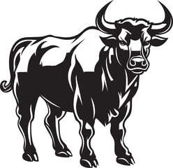 Bubbly Bull Buddy Full Body Vector Design Mighty Mooer Cartoon Bull Icon