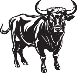 Majestic Matador Full bodied Bull Vector Creation Bullish Brilliance Cartoon Full Body Logo