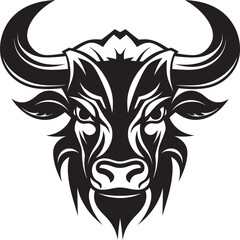 Cartoon Taurine Triumph Bull Icon Emblem Majestic Matador Full bodied Bull Vector Creation