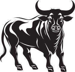 Charging Champion Full bodied Bull Icon Design Cartoon Bull Blitz Full Body Vector Illustration