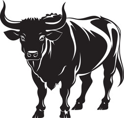 Cartoon Bull Blitz Full Body Icon Design Whimsical Whiskers Bull Vector Logo Creation