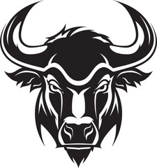Whimsical Whiskers Full Body Bull Emblem Dynamic Taurus Cartoon Bull Symbol
