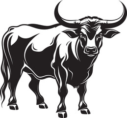 Majestic Matador Cartoon Bull Vector Symbol Bullish Brilliance Full Body Cartoon Logo