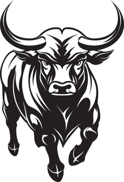 Dynamic Taurus Cartoon Full Body Symbol Bullish Energy Full bodied Bull Vector Design