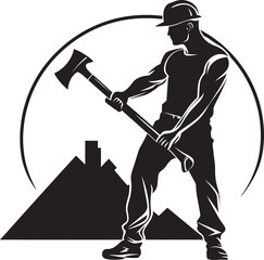 Constructive Conquest Hammer Wielding Icon Toolbox Trooper Construction Worker Emblem