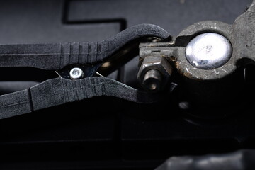 car battery terminals detailed photo