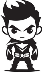 Tiny Avenger Cute Superhero Emblem Marvelous Mini Superhero Vector Logo Design