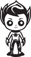 Mighty Mini Superhero Vector Emblem Super Sparkle Cute Hero Icon Design