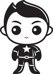 Cape Cutie Adorable Hero Vector Logo Mini Marvel Cute Superhero Icon Design