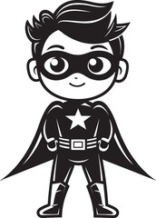 Heroic Whimsy Adorable Superhero Icon Design Tiny Titan Cute Superhero Emblem