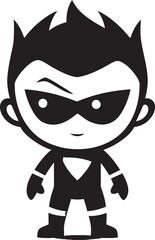 Mighty Mini Cute Hero Vector Design Super Sidekick Adorable Superhero Vector Logo
