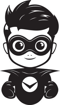 Dynamic Duo Cute Superhero Vector Design Tiny Titan Adorable Hero Icon
