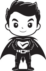 Mini Marvel Cute Superhero Emblem Tiny Triumph Adorable Hero Vector Logo