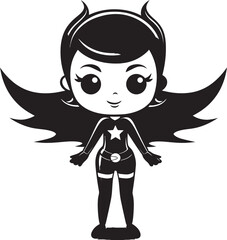 Superheroic Sparkle Adorable Hero Emblem Dynamic Doll Cute Superhero Vector Symbol