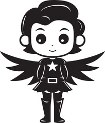 Mini Marvel Cute Superhero Vector Design Tiny Triumph Adorable Hero Icon