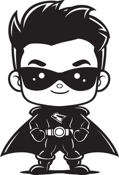 Super Snuggle Adorable Hero Vector Logo Mighty Mite Cute Superhero Icon Design
