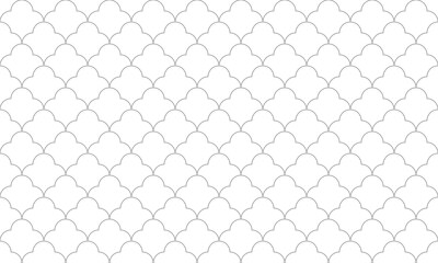 Fototapeta premium Grey outline geometric circles seamless pattern. Vector Repeating Texture.