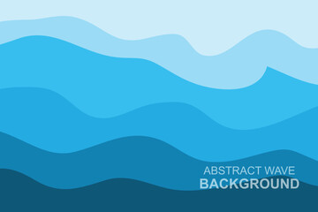 Water Wave Background Design, Abstract Vector Blue Ocean Walpaper Template