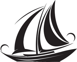Sailing Serenity Simple Boat Emblem Bare Essentials Minimalist Boat Symbol