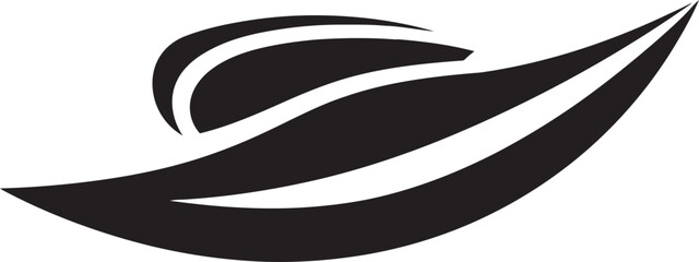 Obraz premium Smooth Sailing Boat Vector Emblem Elegant Craft Minimalist Boat Icon