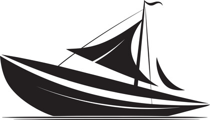 Subtle Sailing Vector Logo of Minimal Boat Barely a Breeze Minimalist Boat Emblem