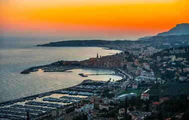 Poster Sunset Over the Italian Riviera, Liguria, Italy © Emad Aljumah